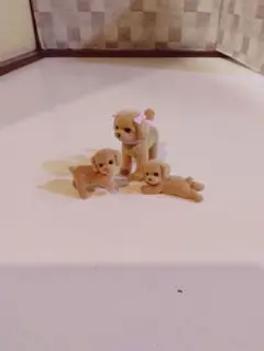 ミニチュア犬 3体セット リボン付き