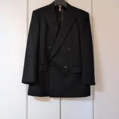 礼服　スーツ　ブラック　フォーマル　ダブル　アジャスター　結婚式　冠婚葬祭　A6