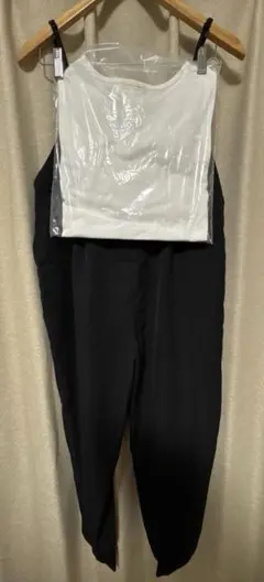 Ｍｏｒｅｄｄｅ産前産後楽しめるジョガーサロペット＆Ｔシャツセット　ブラック