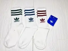 adidas ストライプソックス 3足セット25-27cm