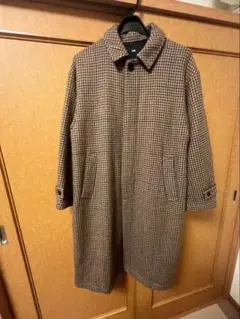 A.P.C（アーペーセー）チェック柄 ステンカラーコート ブラウン - メルカリ