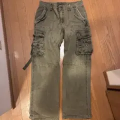 グランジ系 カーゴパンツ カーキ色