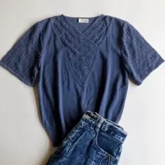 used レトロ 透かし編み サマーニット 古着 ヴィンテージ vintageのサムネイル
