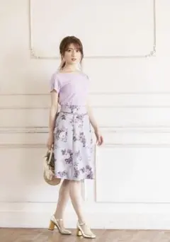 tocco closet   フラワープリントフレアスカート