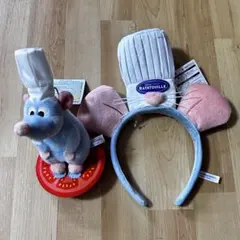ディズニー　レミー　カチューシャ　ぬいぐるみ　肩のせ　セット