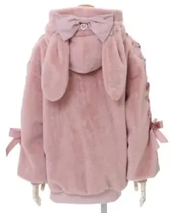 LIZ LISA 　うさみみフードファーブルゾン　ピンク