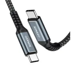 USB C Type C to Type C ケーブル (0.3m グレー)
