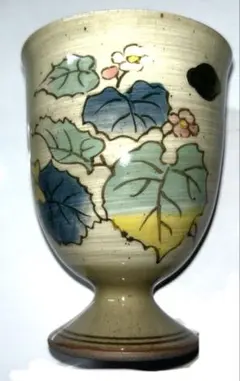 【有田焼】足付き食前酒用花柄ワインカップ