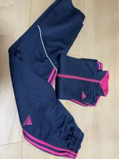 美品。adidas ジャージ上下セット 150cm ネイビー/ピンク