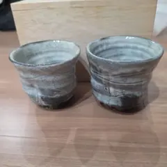 備前焼き　粉引夫婦湯呑
