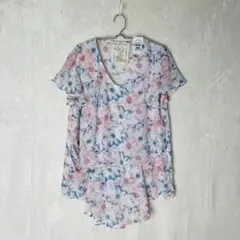 ♢AS KNOW AS PINKY♦︎未使用タグ付 花柄 シフォン チュニック