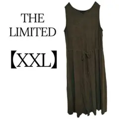 美品✨THE LIMITED【XXL】ノースリーブワンピース オリーブグリーン