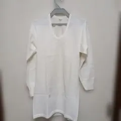 Cashmilon Uネック長袖アンダ一シャツ M ホワイト