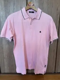 POLO ポロ　ポロシャツ　Lサイズ　ピンク　ネイビー　ワンポイント