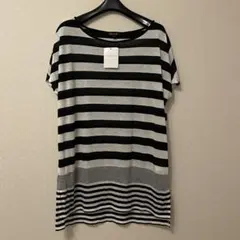 新品　未使用 INDIVI インディヴィ ボーダー柄 半袖Tシャツ M Lのサムネイル