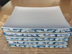 有田焼　華山　青い葉模様の陶磁器皿5枚セット