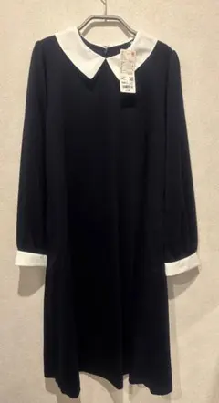 ユニクロ　ガールズジャージワンピース　フォーマル　ネイビー　160cm
