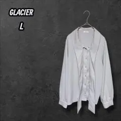 【グラシア】ボウタイブラウス リボン シンプル 上品 オフィスカジュアル L