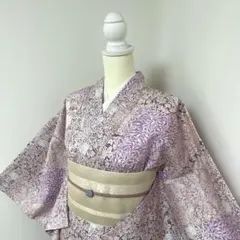 単衣 木綿着物 浴衣 Mサイズ ウィリアムモリス パッチワーク 新品未