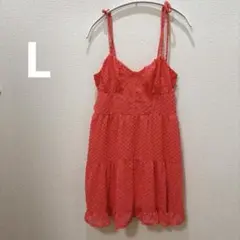 Wild Fable ピンク　ハートドット柄 キャミソールワンピース