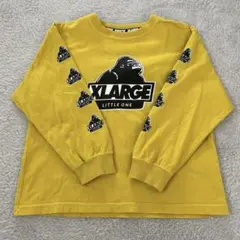 XLARGE KIDS 袖ロゴスランテッドOG 長袖 イエロー 120cm