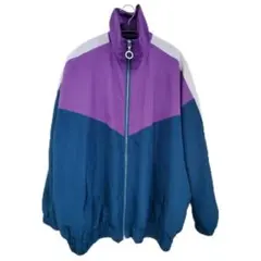 配色スタンドブルゾン ナイロンジャケット M