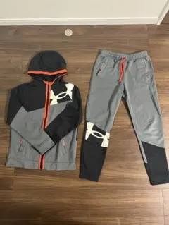 Under Armour ジャージセット YXL グレー/ブラック/160
