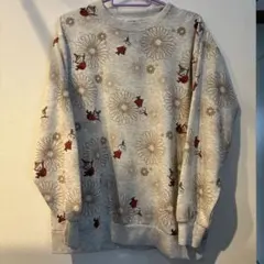 【新品】花柄リトルミープリント　裏起毛トレーナー　L