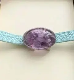 アメシストのオーバル　2月誕生石　帯留め/帯留