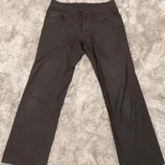 【コムサイズム】ダークグレー ストライプ メンズパンツ