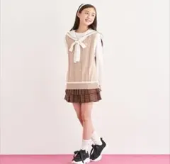 美品メゾピアノジュニア 2段プリーツスカパン 150㎝