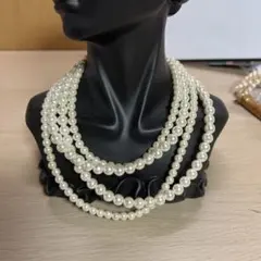 ホワイトパール 多層ネックレス