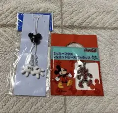 ミッキーマウス ストラップ 白黒