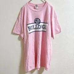 GILDAN ギルダン カレッジプリントTシャツ ピンク L BULLDOGS