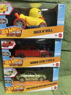 Hot Wheels プルバック HONDAシビックアヒル34GTR3台セットのサムネイル