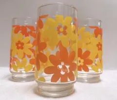 HOYAクリスタル　花柄グラス