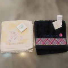 LAURA ASHLEY 花柄刺繍 タオルハンカチ