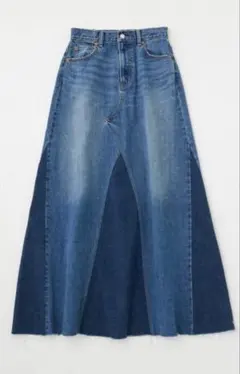 新品タグ付　MOUSSY PANEL FLARE SKIRT BLU