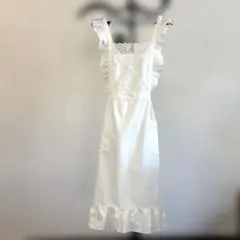 HARDY AMIES フリル付きホワイトエプロン