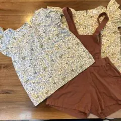 ３点まとめ売り‼︎ pourenfant⭐︎ トップス２点とサロペットパンツセット