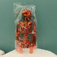 レッド カクカクガイコツ フィギュア メタリック ボールチェーン付き