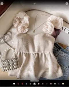 新品♡フリルストラップ ベージュビスチェ