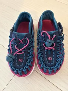 KEEN サンダル 編み込み ネイビー ピンク 16 アウトドア