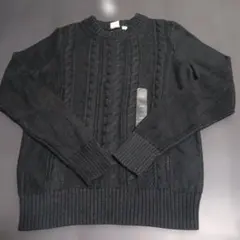 GAP☆黒 ケーブル編み 長袖ニットセーター XXS