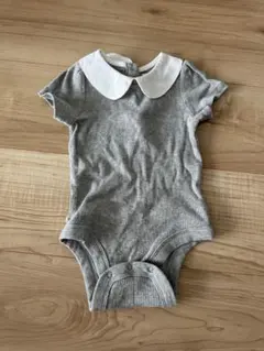 グレー リブ編み 襟付きロンパース 6-12ヶ月