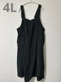 しまむら ブラック サロペット ワンピース 4L 大きいサイズのサムネイル