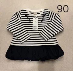 【新品・タグ付】petit main バルーン へプラム 長袖 Tシャツ 90