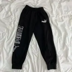 PUMA プーマ キッズ スウェットパンツ 130 ブラック デカロゴのサムネイル