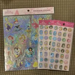 ディズニープリンセス　ホログラムエンボスシール、ストーンシール