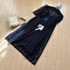新品☆濃紺総レースワンピース☆定価１８０００円♡送料込み♡フォーマル